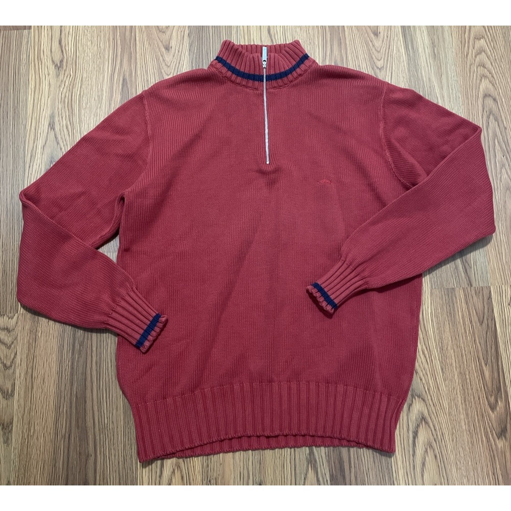 Harrys Sweater Mens Medium Half Zip Mock Neck Italy Luxury Knit